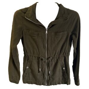 Old Navy Women's Army Green Zip-Up Jacket w/ Waist Tie, Extra Small